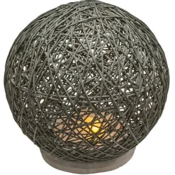 Lampa LED śr. 18,5 cm szara podstawa ciepłe białe światło