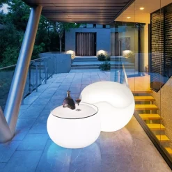 Lampa ogrodowa pufa APPLE M LED RGBW 16  kolorów 56 cm