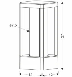 Lampa ogrodowa stojąca Cissus lampa  ogrodowa stojąca 12x24cm czarny 1x60W E27 IP54