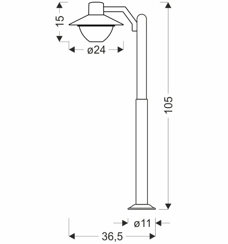 Lampa ogrodowa stojąca Cosmos lampa ogrodowa latarnia mała 36,5x105cm czarny 1x40W E27 IP44