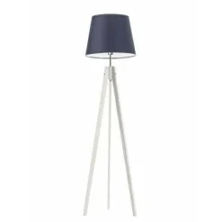 Lampa podłogowa ARUBA abażur granatowy stelaż biały