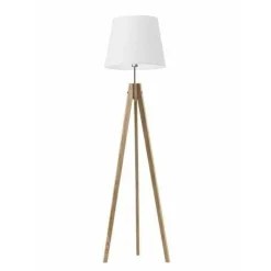 Lampa podłogowa ARUBA abażur biały stelaż dębowy