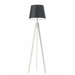 Lampa podłogowa ARUBA abażur czarny stelaż biały