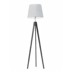 Lampa podłogowa ARUBA abażur jasny szary stelaż popielaty