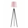 Lampa podłogowa ARUBA abażur jasny różowy stelaż popielaty