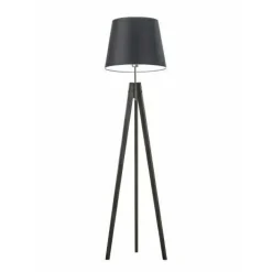 Lampa podłogowa ARUBA abażur czarny stelaż hebanowy