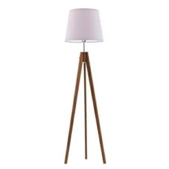 Lampa podłogowa ARUBA abażur jasny fiolet stelaż mahoniowy