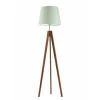 Lampa podłogowa ARUBA abażur miętowy stelaż mahoniowy