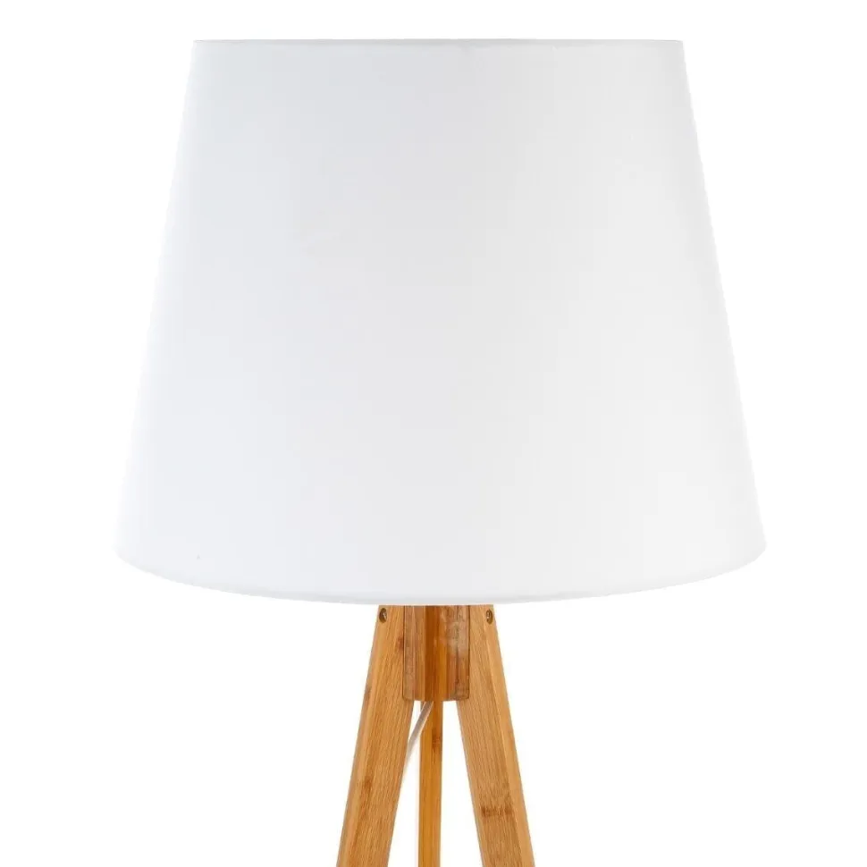 Lampa podłogowa Bahi biała/ bambus