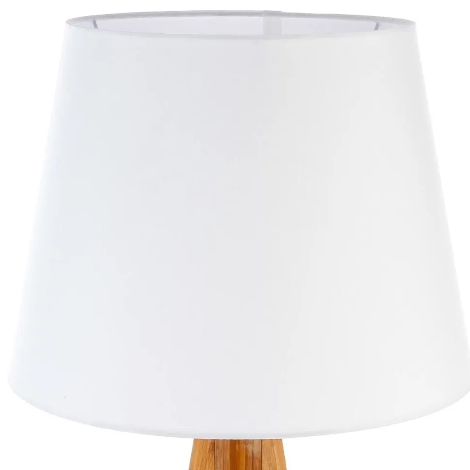 Lampa podłogowa Bahi biała/ bambus