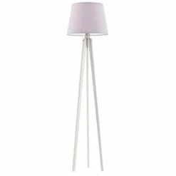 Lampa podłogowa CURACAO abażur jasny fioletowy stelaż biały