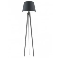Lampa podłogowa CURACAO abażur czarny stelaż popielaty