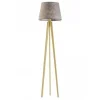 Lampa podłogowa CURACAO abażur szary melanż stelaż dębowy