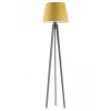 Lampa podłogowa CURACAO abażur musztardowy stelaż popielaty