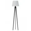 Lampa podłogowa CURACAO abażur jasny szary stelaż hebanowy