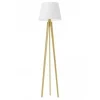 Lampa podłogowa CURACAO abażur biały stelaż dębowy