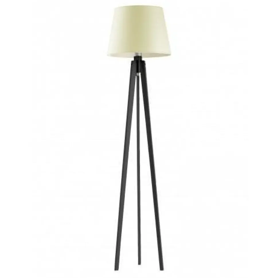 Lampa podłogowa CURACAO abażur ecru stelaż hebanowy