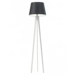 Lampa podłogowa CURACAO abażur czarny stelaż biały
