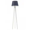 Lampa podłogowa CURACAO abażur granatowy stelaż biały