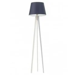 Lampa podłogowa CURACAO abażur granatowy stelaż biały