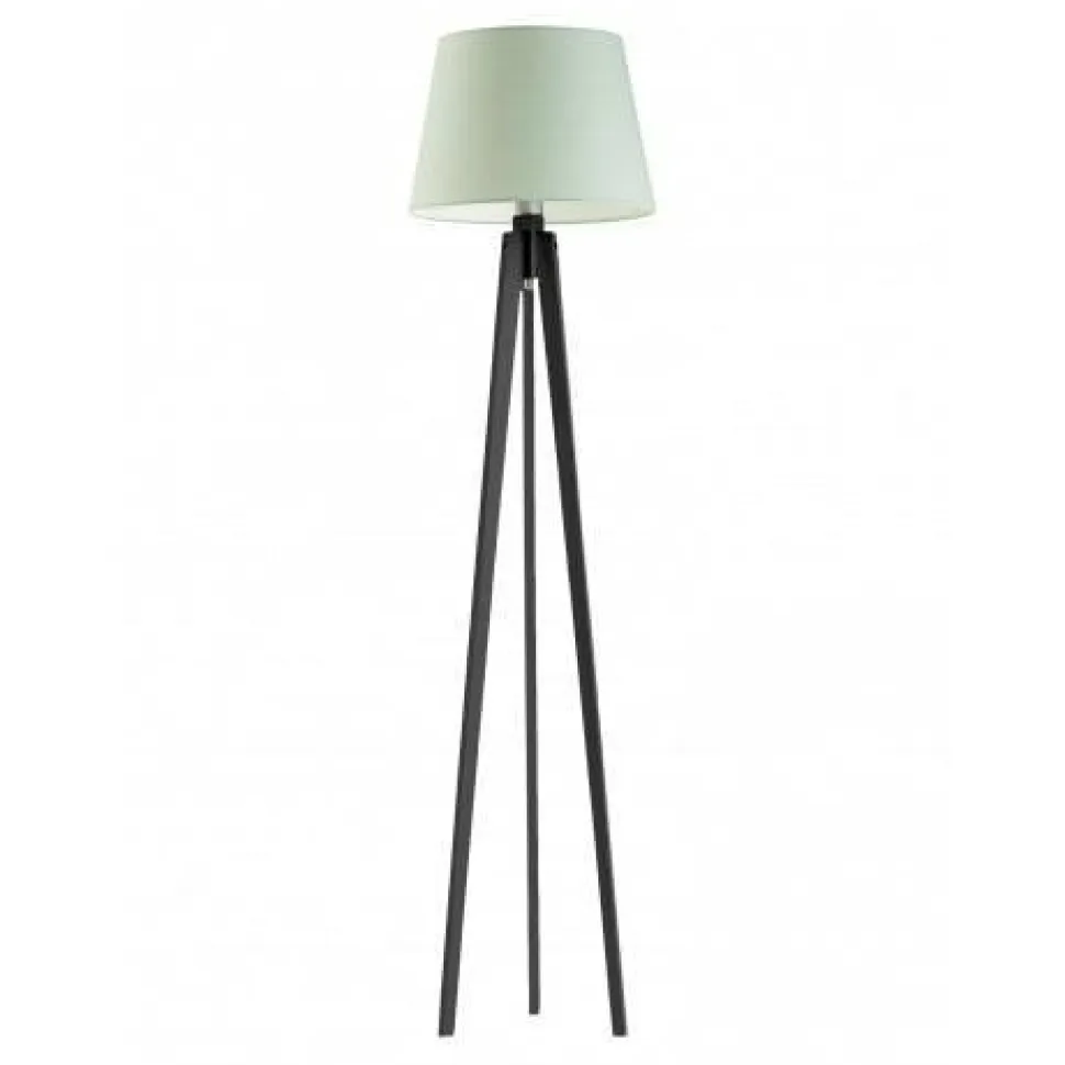 Lampa podłogowa CURACAO abażur miętowy stelaż hebanowy