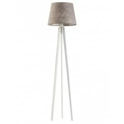 Lampa podłogowa CURACAO abażur szary melanż stelaż biały