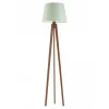 Lampa podłogowa CURACAO abażur miętowy stelaż mahoniowy