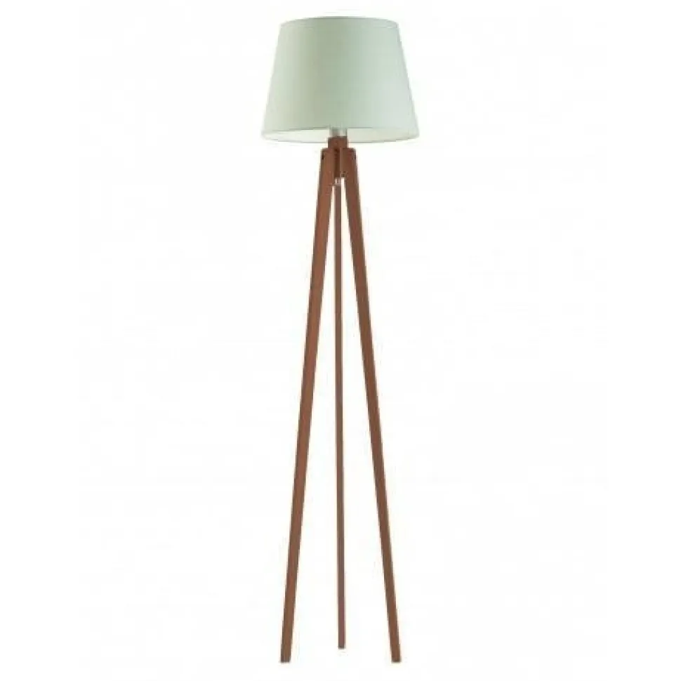 Lampa podłogowa CURACAO abażur miętowy stelaż mahoniowy