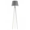 Lampa podłogowa CURACAO abażur szary stalowy stelaż biały