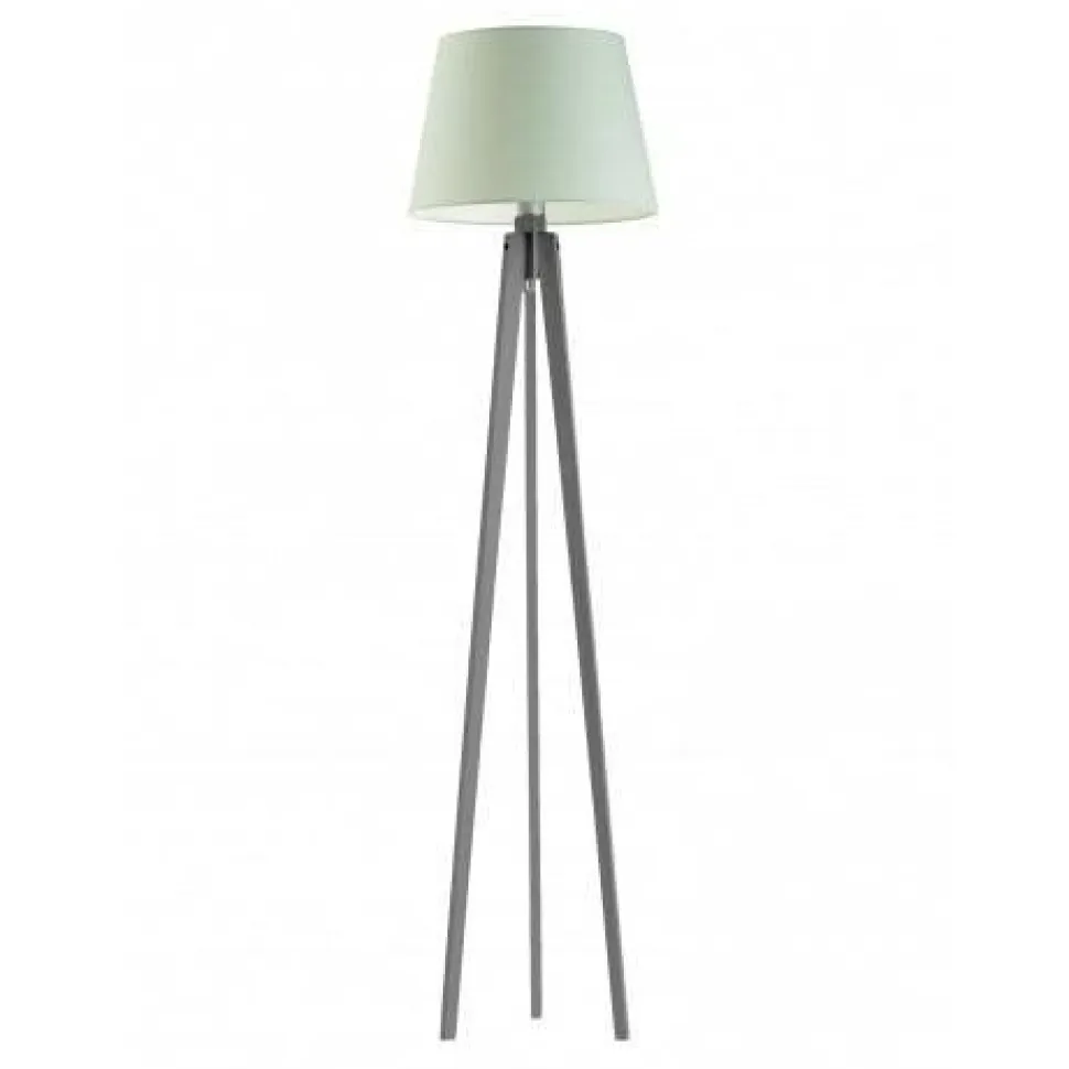Lampa podłogowa CURACAO abażur miętowy stelaż popielaty