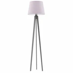 Lampa podłogowa CURACAO abażur jasny fiolet stelaż popielaty