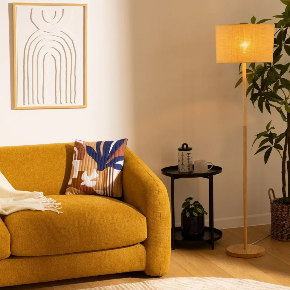 Lampa podłogowa Della 149cm beżowa/ sosna