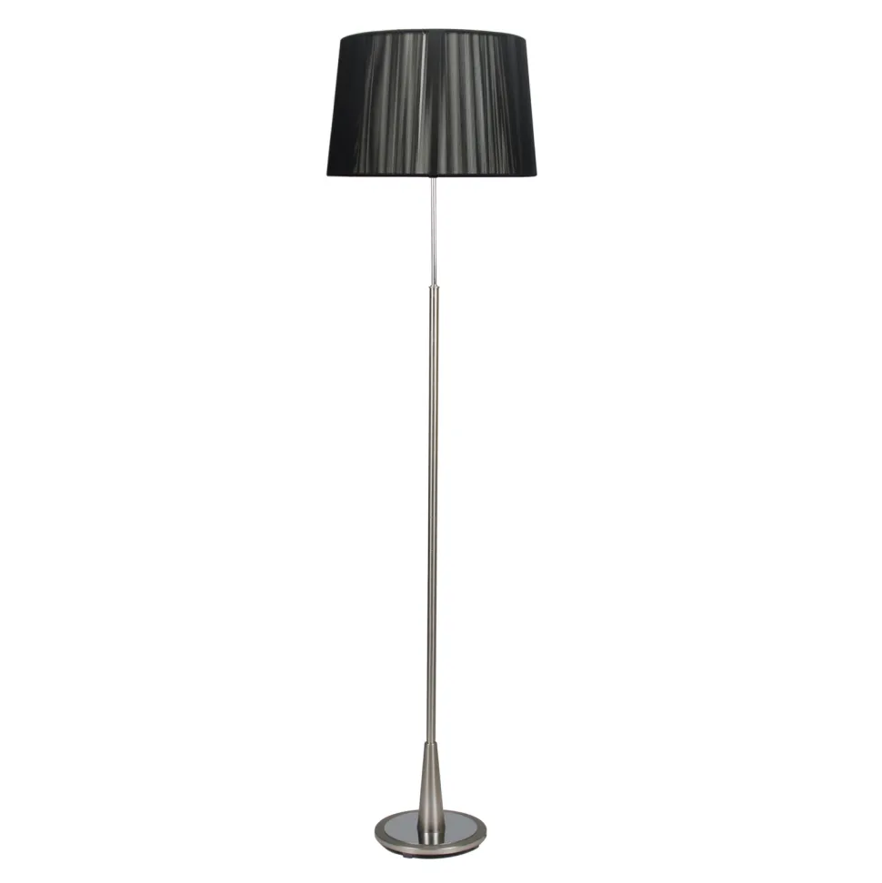 Lampa podłogowa Dera satyna 1x60W E27 abażur czarny