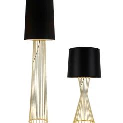 Lampa podłogowa FILO-2 czarno - złota 156 cm