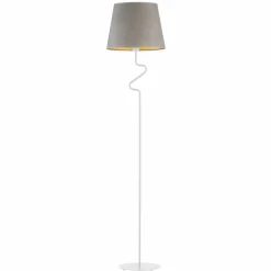 Lampa podłogowa FOGO GOLD biała szara