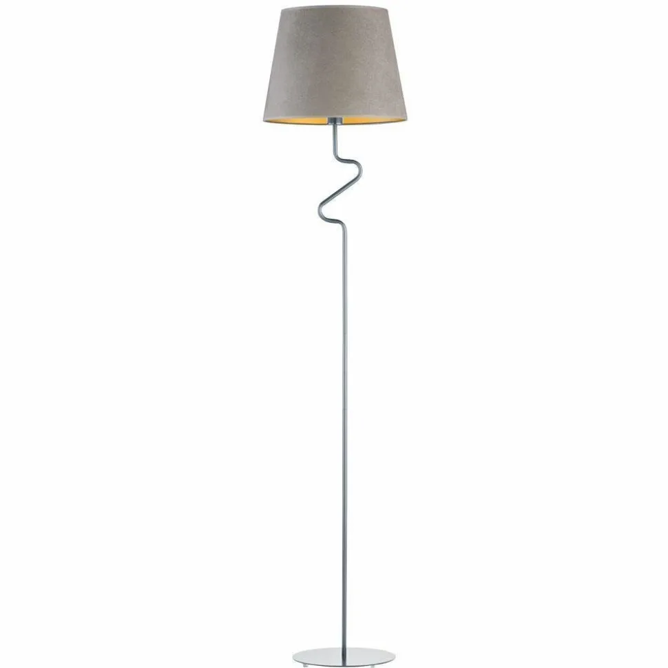 Lampa podłogowa FOGO GOLD srebrna szara