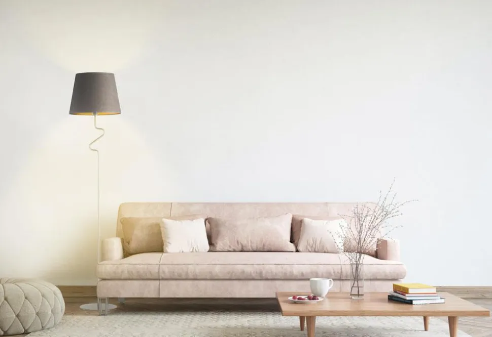 Lampa podłogowa FOGO GOLD srebrna szara