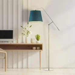 Lampa podłogowa FOYA srebrna szara