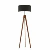 Lampa podłogowa HAITI abażur brązowy stelaż mahoniowy
