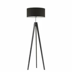 Lampa podłogowa HAITI abażur brązowy stelaż hebanowy