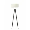 Lampa podłogowa HAITI abażur biały stelaż hebanowy