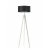 Lampa podłogowa HAITI abażur czarny stelaż biały