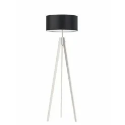 Lampa podłogowa HAITI abażur czarny stelaż biały