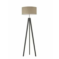 Lampa podłogowa HAITI abażur beżowy stelaż hebanowy