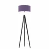 Lampa podłogowa HAITI abażur fioletowy stelaż popielaty