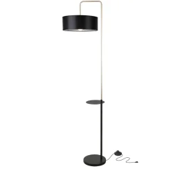 Lampa podłogowa Impact czarny+złoty matowy 1x40W E27 abażur czarny