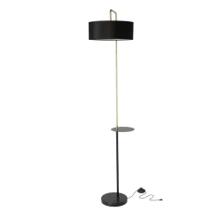 Lampa podłogowa Impact  czarny+złoty  matowy 1x40W E27 abażur czarny
