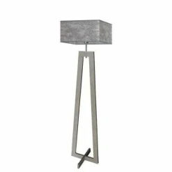 Lampa podłogowa JAWA abażur szary melanż stelaż popielaty