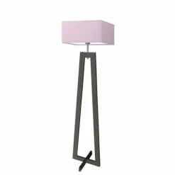 Lampa podłogowa JAWA abażur jasny fiolet stelaż hebanowy