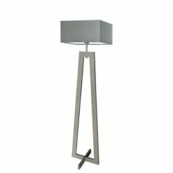 Lampa podłogowa JAWA abażur szary stalowy stelaż popielaty